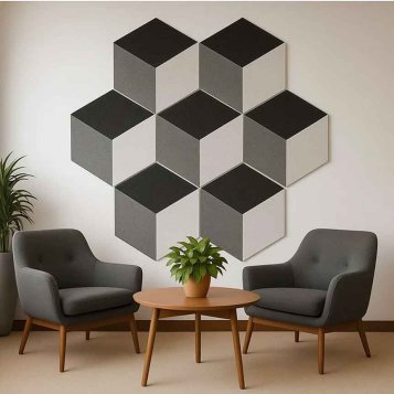 Akustické obkladacky kosoštvorec kocka