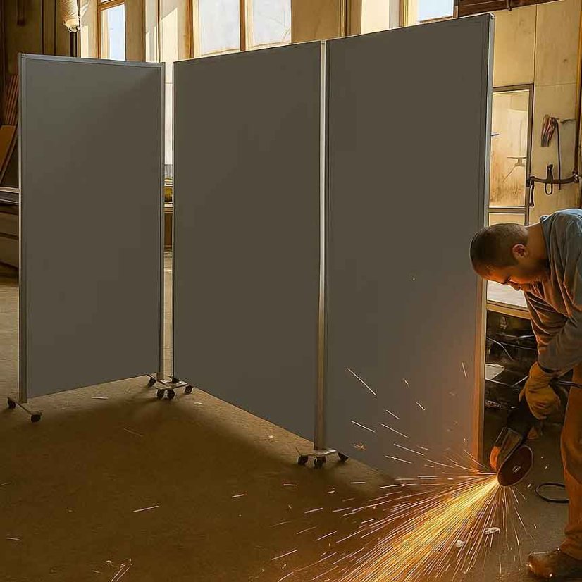 Priemyselný paravan Industry sivý