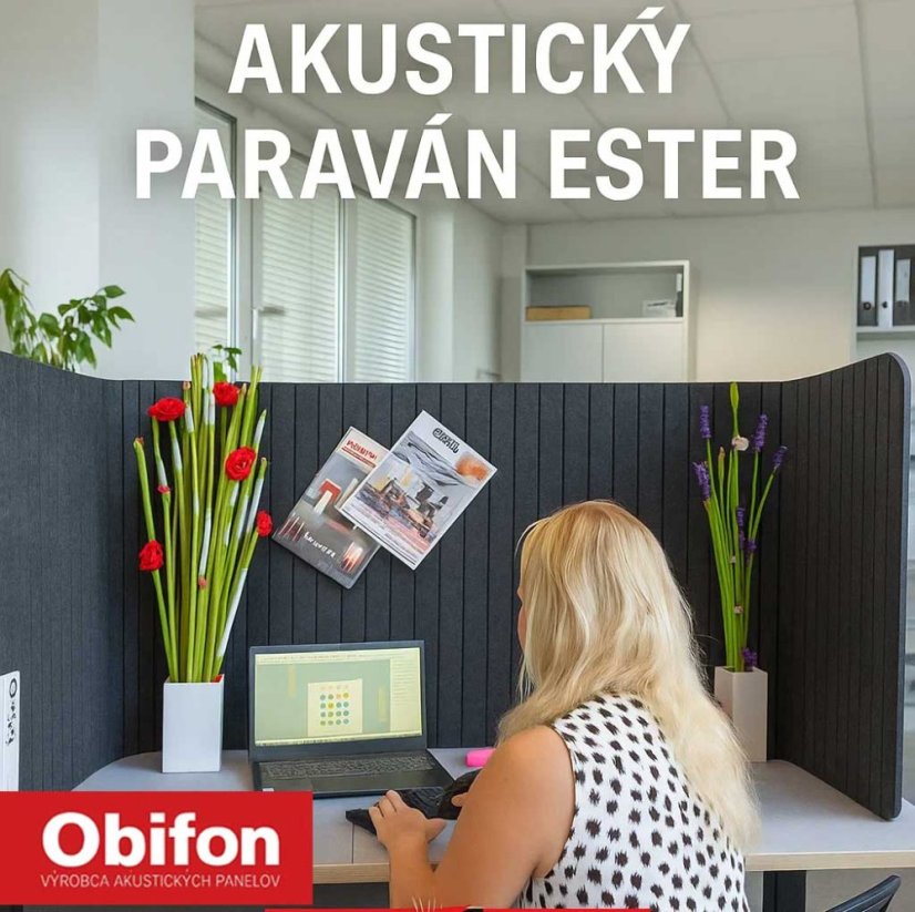 Skladaci paravan Ester frezovany Line farba Antracit volne polozeny