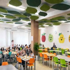 Akustické oblaky - listy s felt dekoraciami