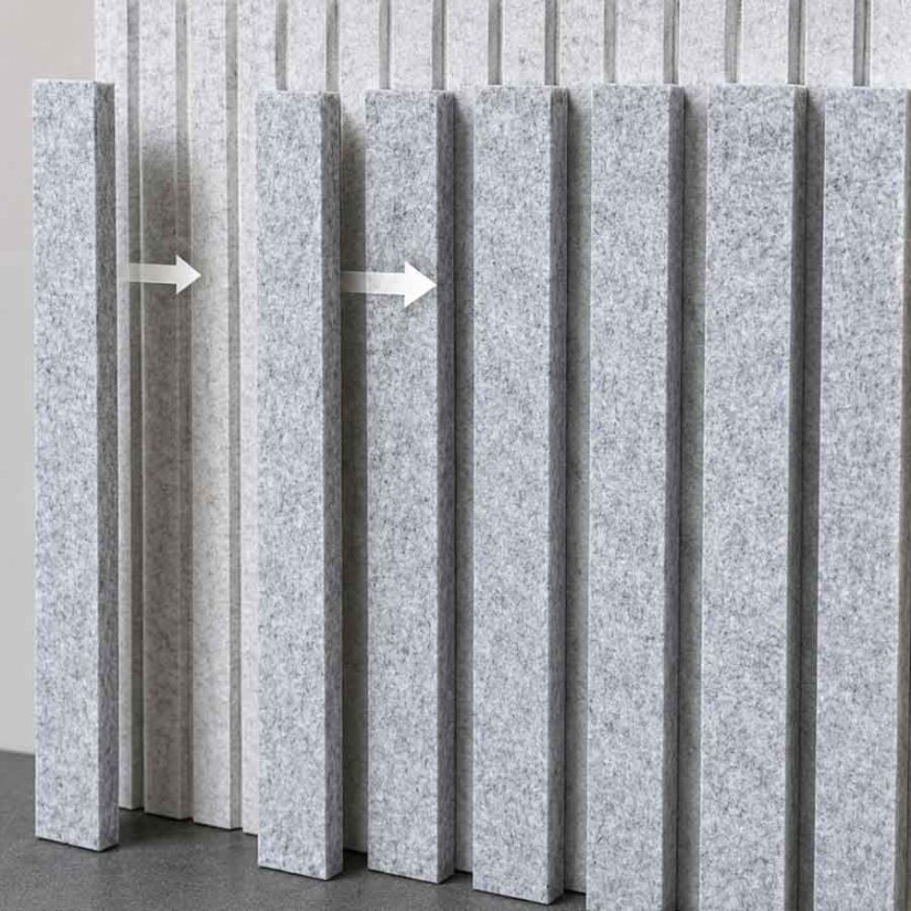 montáž lamely s roztečou 20mm silver grey farba