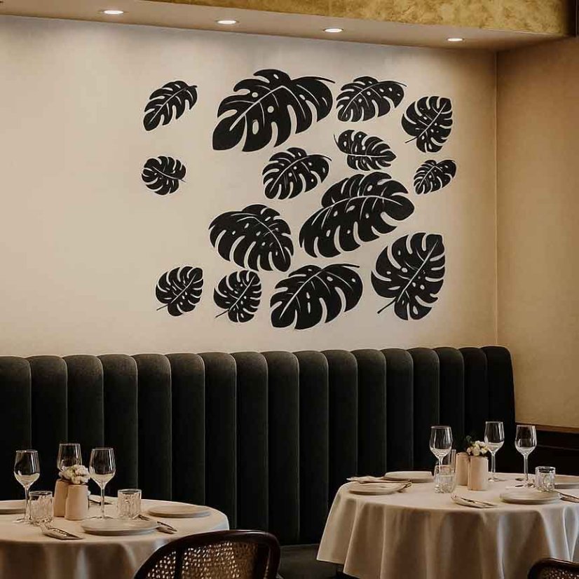 Filcové listy monstery čierne