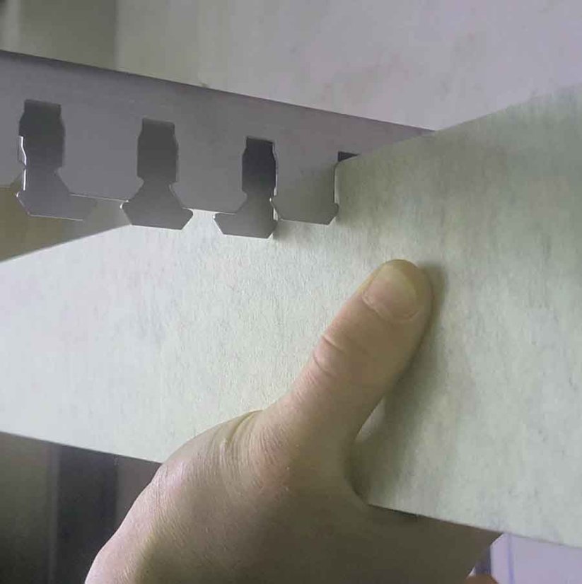 Felt line acoustic slats