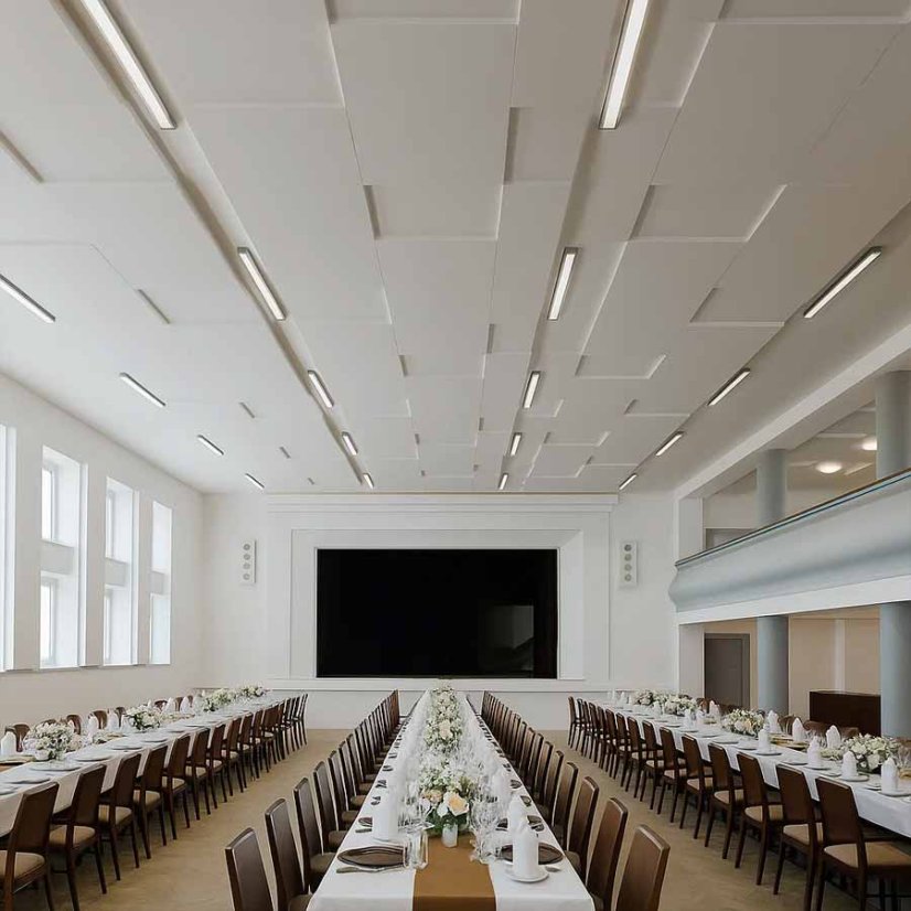 panely aplikovane priamo na strop v hrúbke 50 a 100 mm