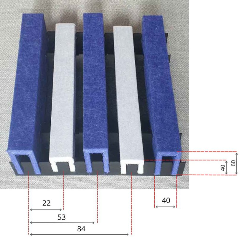 Felt line acoustic slats