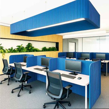 PET paravany s V-line frezovanim a povrchom podľa RAL