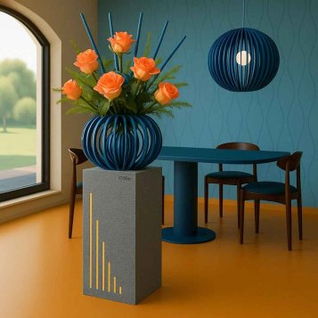 Akustické filcové tienidlo na lampu ,váza a stlp - aj takto sa dá riešiť akustika 