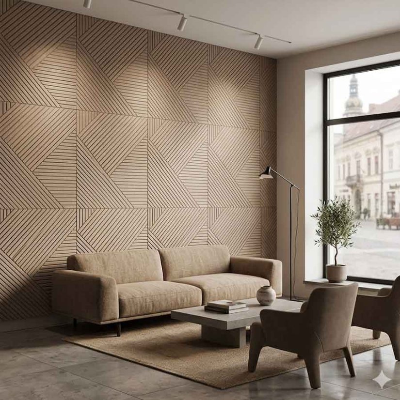 Vzor grovie mix vo filcovom prevedení farba Camel 