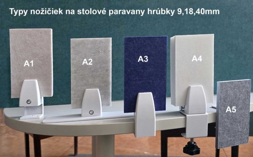 typy nožičiek na fixaciu paravanu