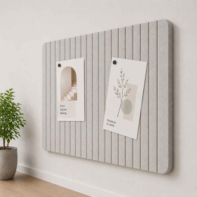 Akustická nástenka - Rozmer panelu: 2000x1000mm, Hrubka panelu: 25mm, Povrch nástenky: frézovaný povrch Line