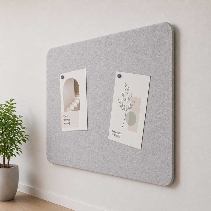 Akustická nástenka - Rozmer panelu: 1200x800mm, Hrubka panelu: 9mm, Povrch nástenky: hladký povrch