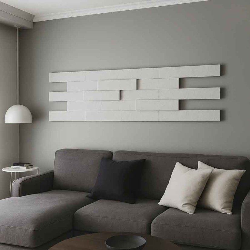 Akustické tehličky lepené na stene