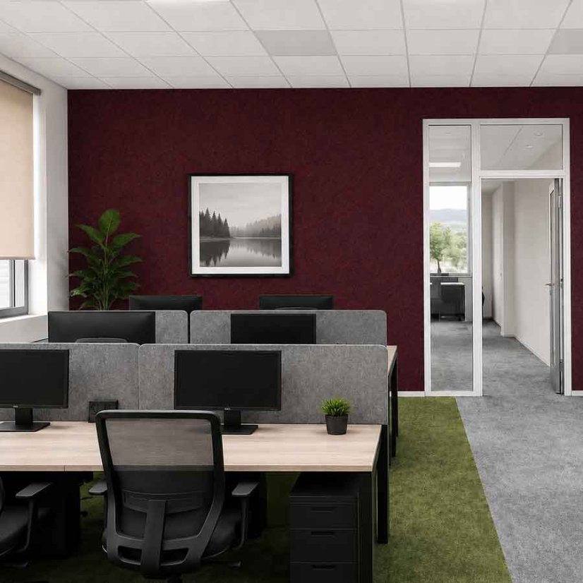 Akustický panel Ekosound Hard - Dostupné farby  PET panelov 9,18 mm: Maroon 15 - rozmer 1200 x 2800 mm
