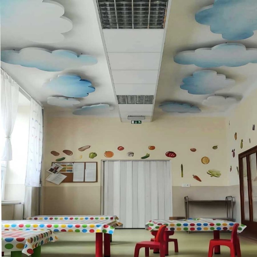 PET Obláčiky - Air - varianty - Rozmer panelu: 800x1500, Farba oblaku: biela s modrým podstrekom hrán