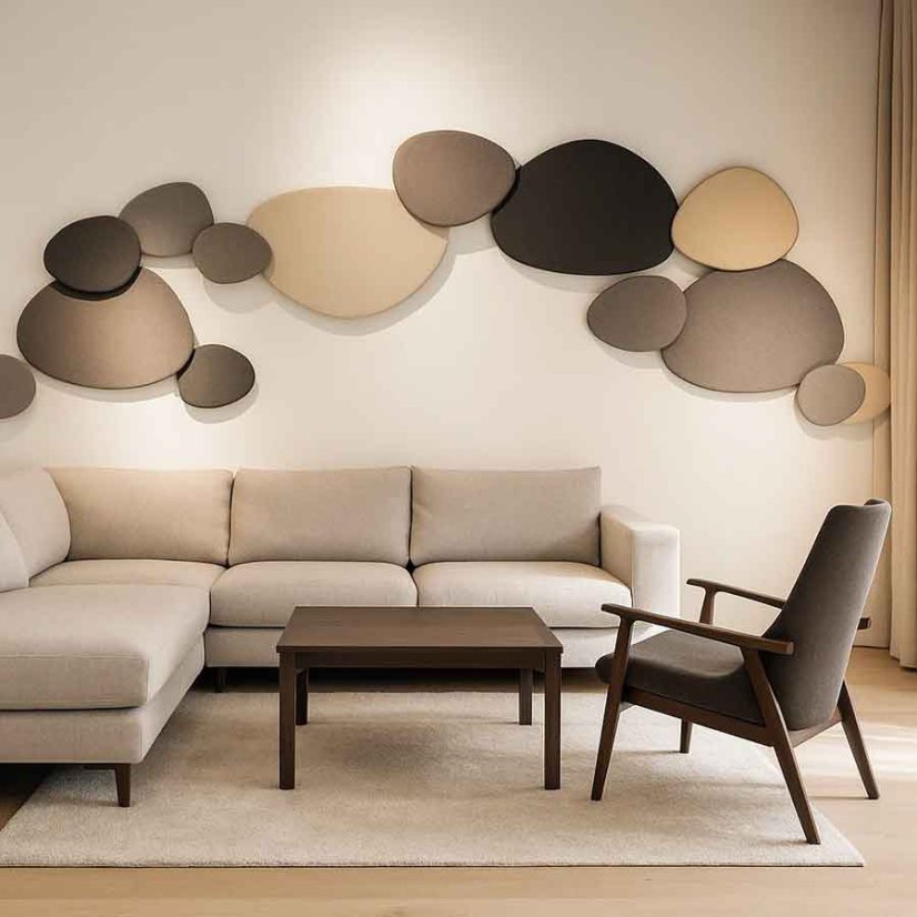 Pillow stone nepravidelné kamene lepené na stene