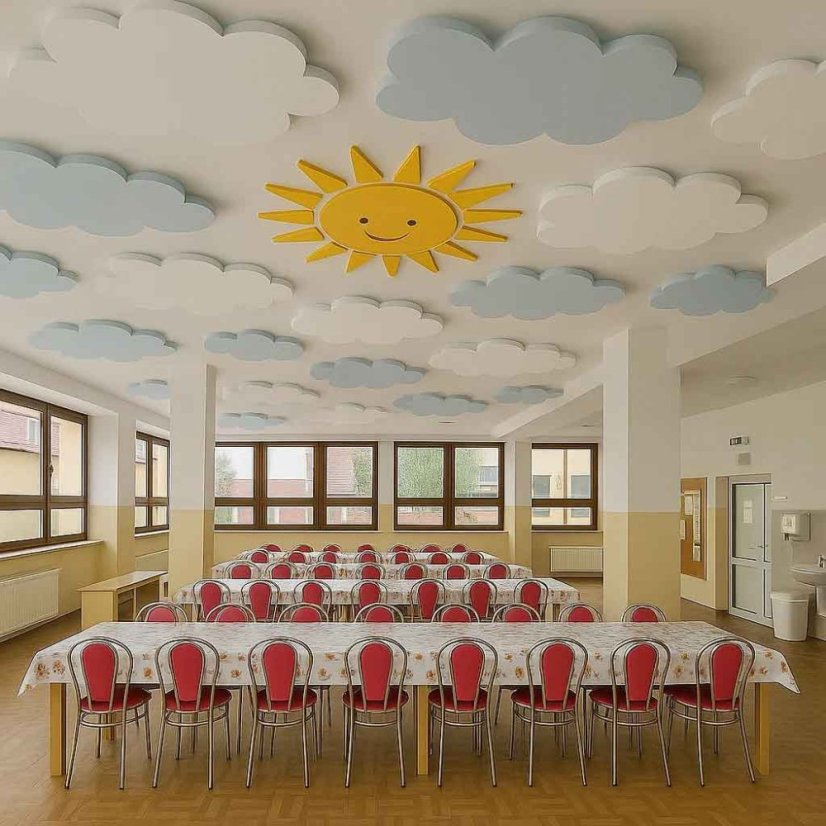 PET Oblaky - Air - varianty - Rozmer panelu: 600x1500mm, Farba oblaku: modrý podstrek hrán