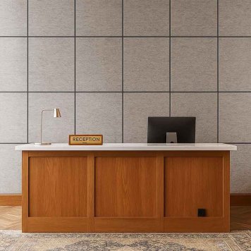 štvorce z materialu Eksound 12mm farba silver grey