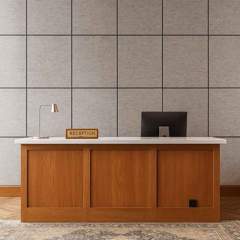 štvorce z materialu Eksound 12mm farba silver grey