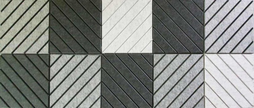 Kombinácia farieb light grey a antracit a vzorov gama  zo setu alfa. 
