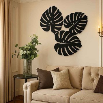 Filcové listy monstery čierne