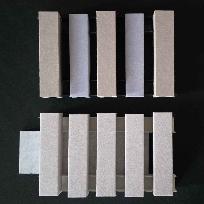 Felt line acoustic slats