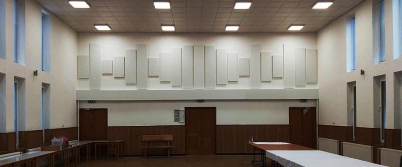 Realizácia panelov Modular B v kulturnom dome Dolná Ždáňa
