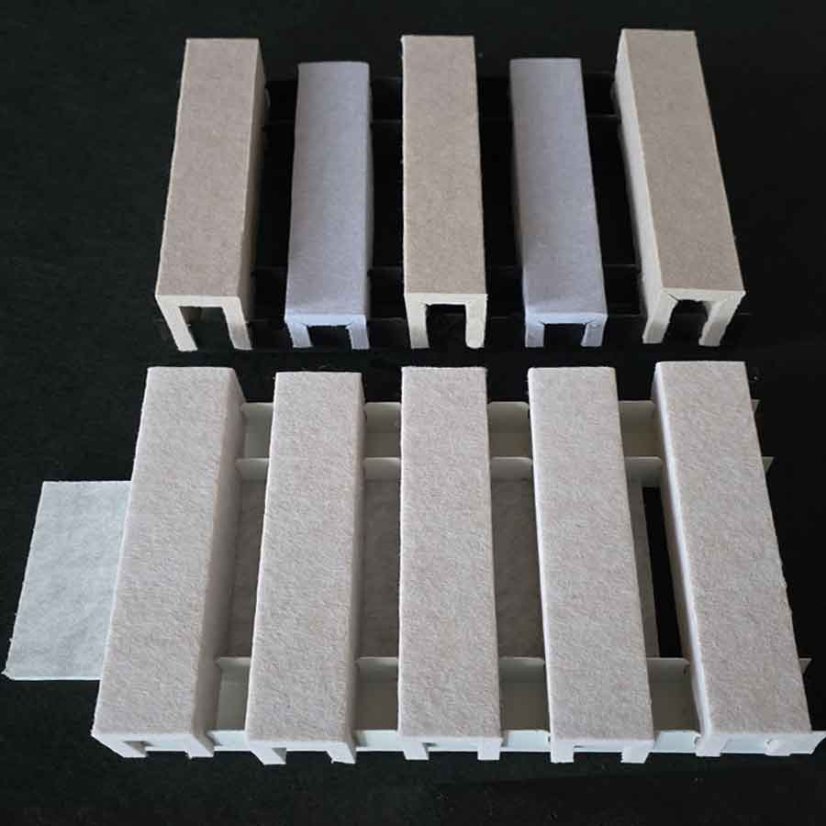 Felt line acoustic slats